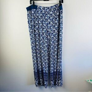 Ruby Rd. Blue White Tie Dye Wide Leg Boho‎ Pants Size 1X